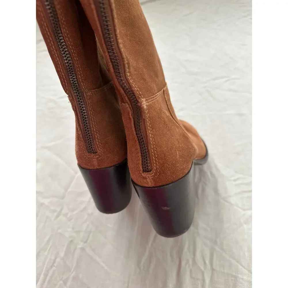 Vintage Y2K Sz7 Steve Madden Orabella Chestnut Genuine Suede Over-the-knee Boots